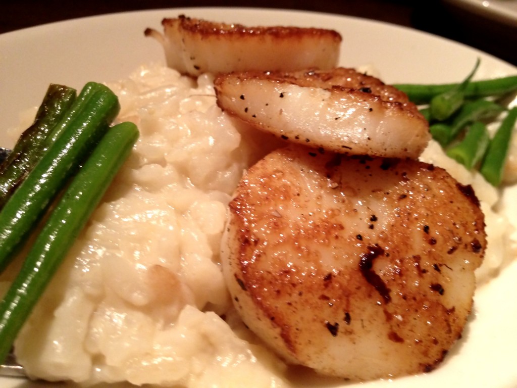 Lemon Scented Risotto with Seared Scallops & French Beans at Blue Stove (© 2012 The Offalo)