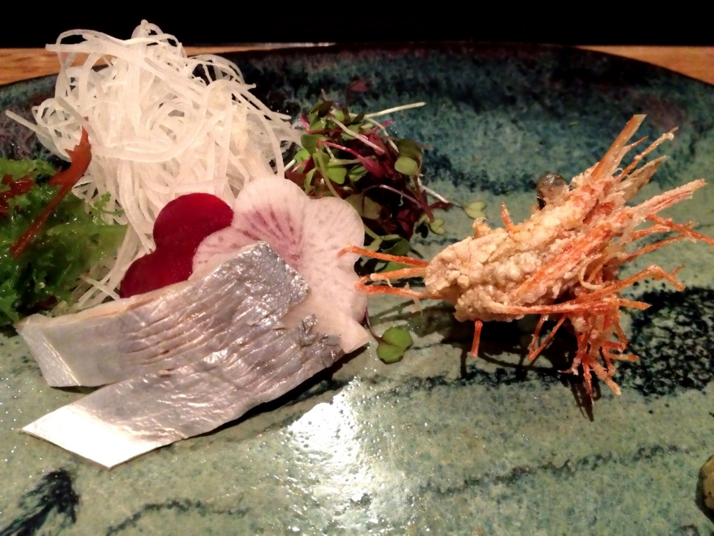 Marinated Ebodai (Butterfish) and Fried Amaebi Heads @ Sushi Taro (© 2013 The Offalo)