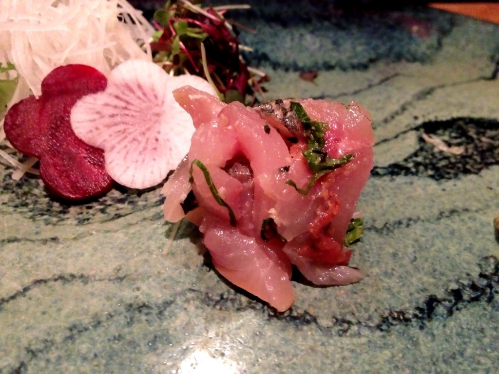 Aji (Horse Mackerel) Tataki/Namero (Tartare) @ Sushi Taro (© 2013 The Offalo)
