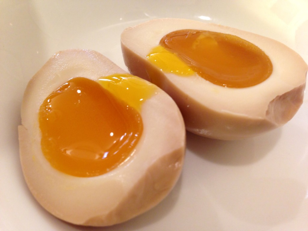 Hanjuku Ajitama (Soft-Boiled Seasoned Egg) @ Ramen Hayatemaru (© 2013 The Offalo)