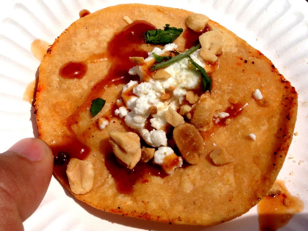 SOL Cocina's Goat Cheese and Peanut Tostada (© 2013 The Offalo)
