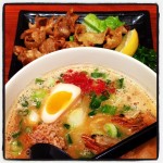 Ebiton (Shrimp Flavored Pork Ramen) & Crispy Fried Chicken Skin