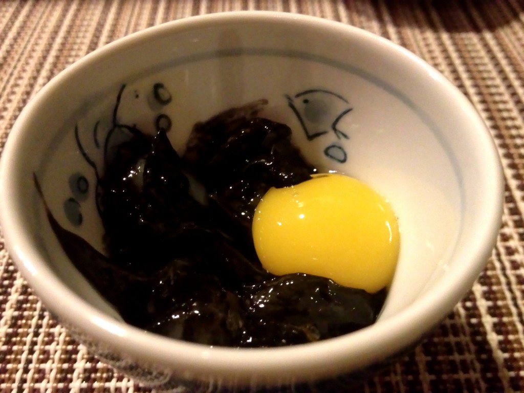 Squid Ink Pasta with Quail Egg Yolk (© 2013 The Offalo)